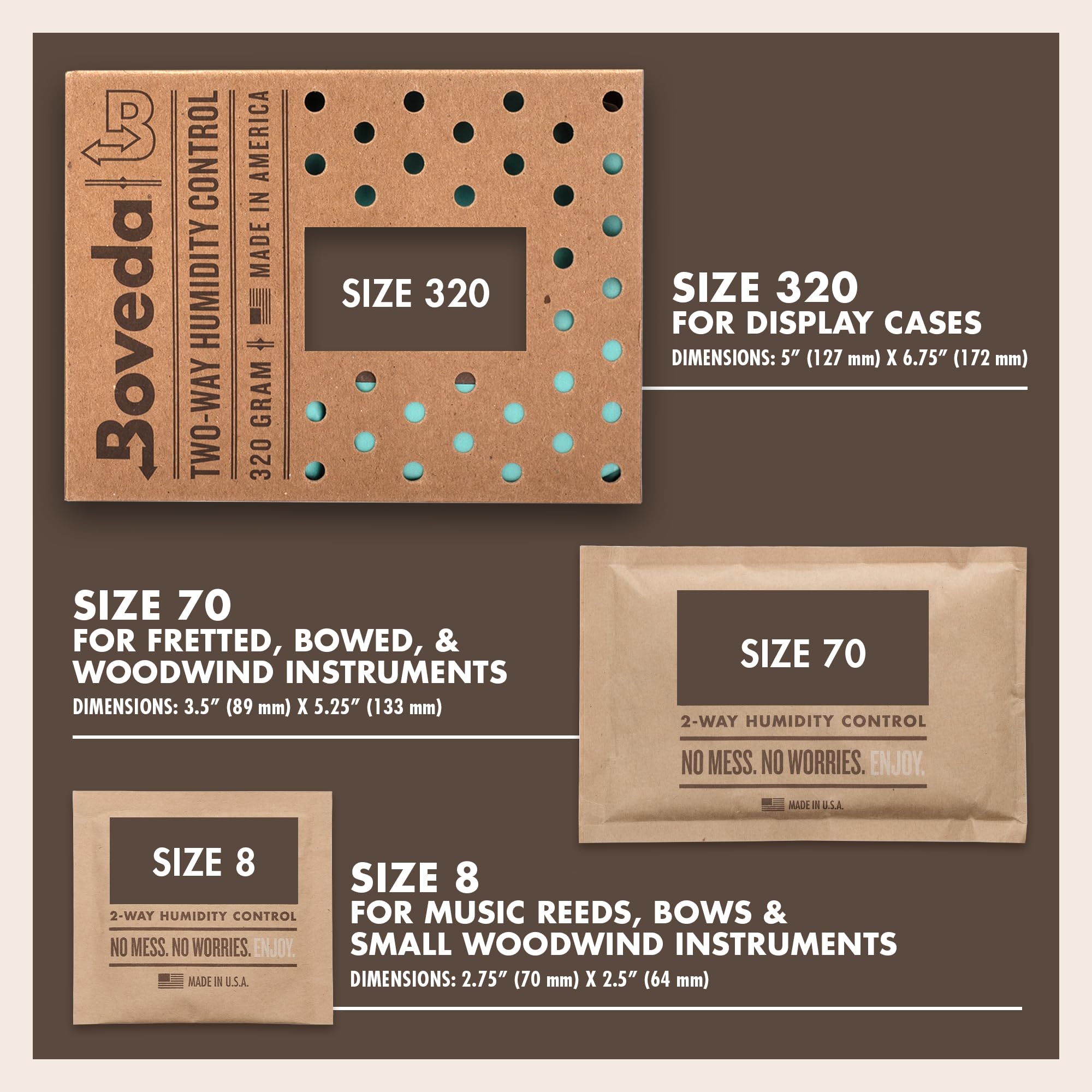 Boveda 49% Two-Way Humidity Control Packs for Music Bows & Small Woodwinds – Size 8 – 10 Pack – Moisture Absorbers for Small Instrument Cases – Humidifier Packs – Hydration Packets in Resealable Bag 6