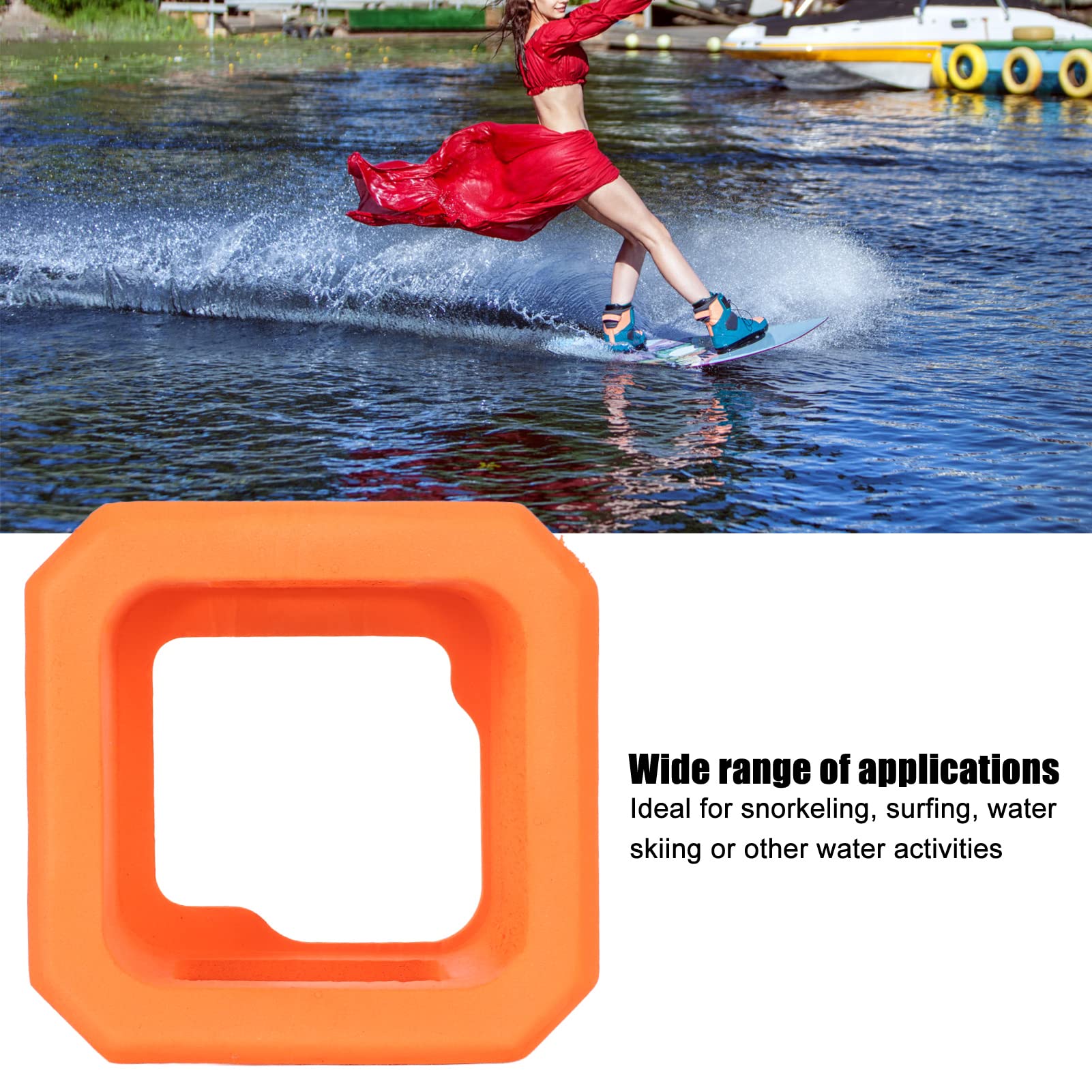 Floaty for Gopro Hero 11 Mini Cameras,Professional Prevents Sink Orange Floating Case for GoPro Floater Accessories with Screw,Use for Water Sports Swimming Diving 4