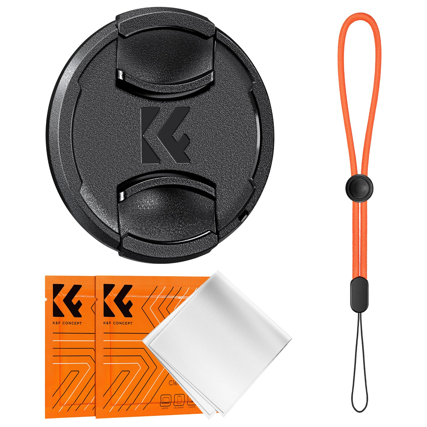 K&F CONCEPT 95mm Lens Cap Cover, 4-in-1 Center Pinch Lens Cover 1