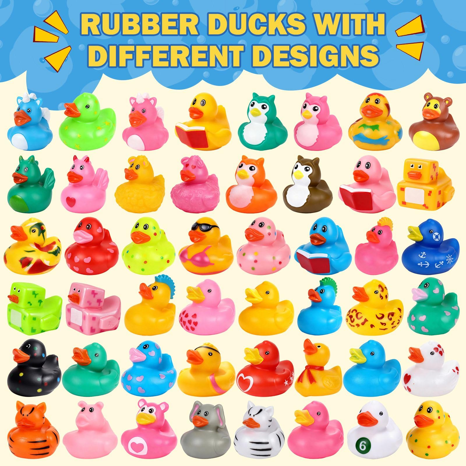 VISRIE 60 Pcs Rubber Ducks in Bulk 2