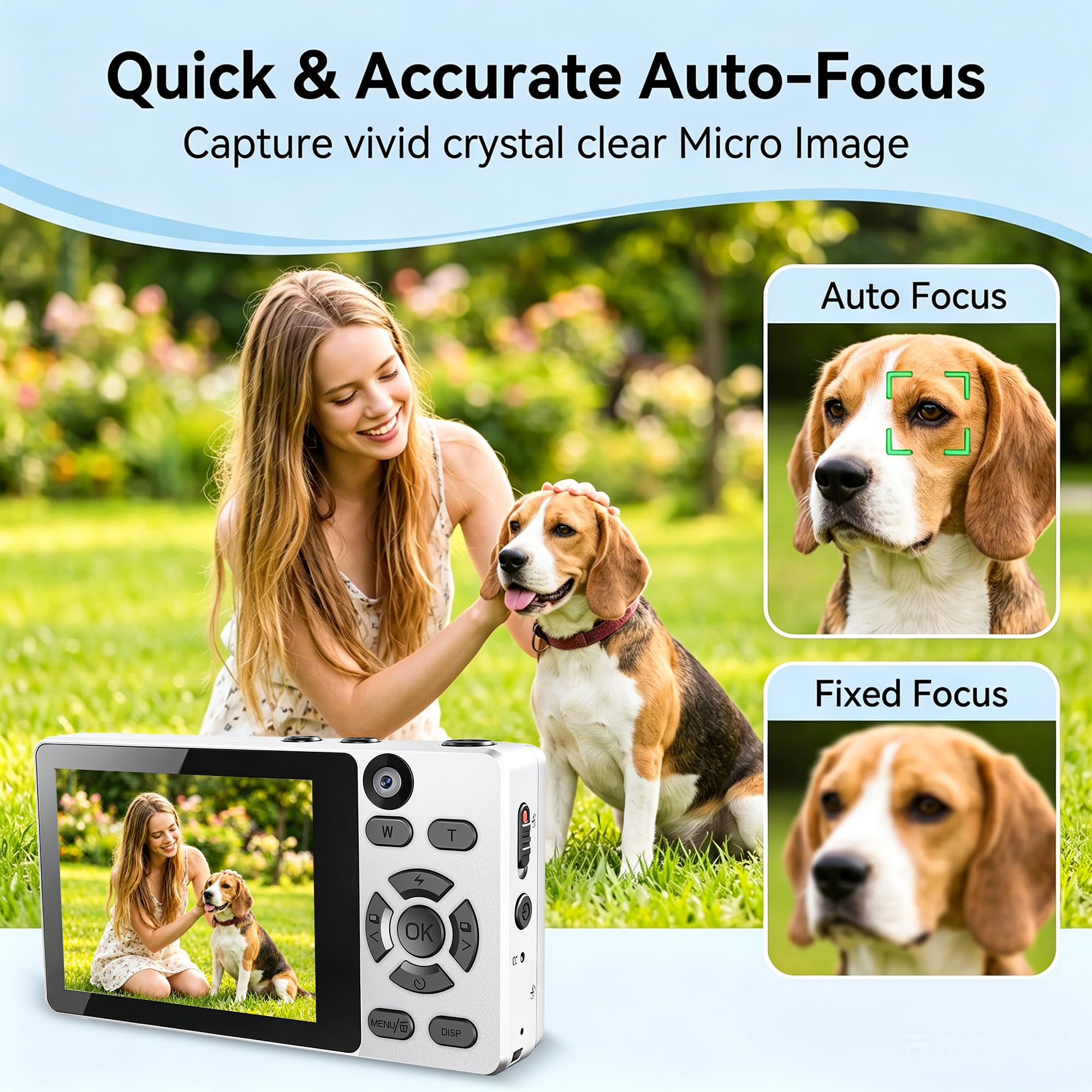 Digital Camera 4K 64MP Compact Digital Camera with 32GB SD Card (White) 4