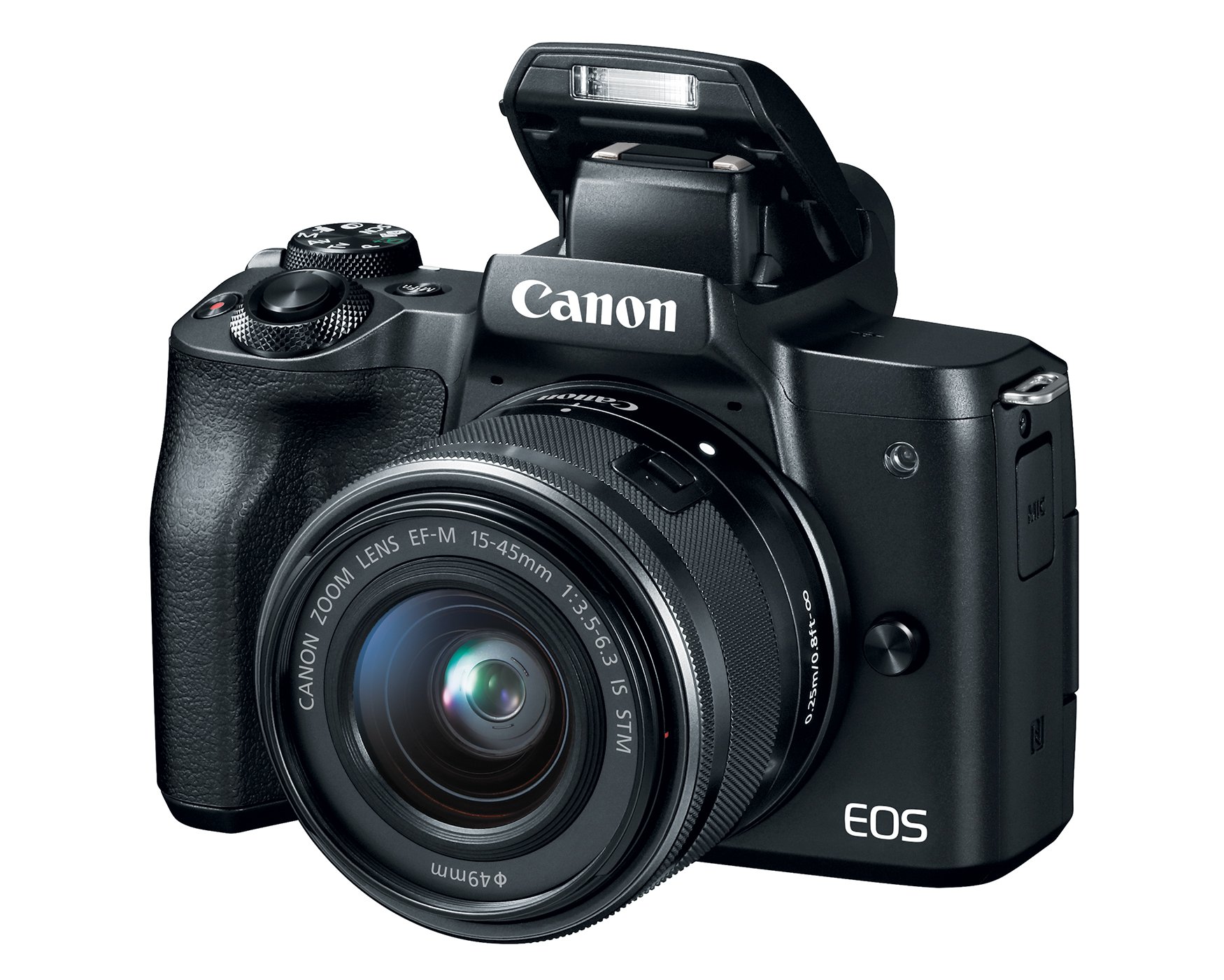 Canon EOS M50 Black + EF-M 15-45 mm is STM Black + SB130 + SanDisk SD 16 GB 4