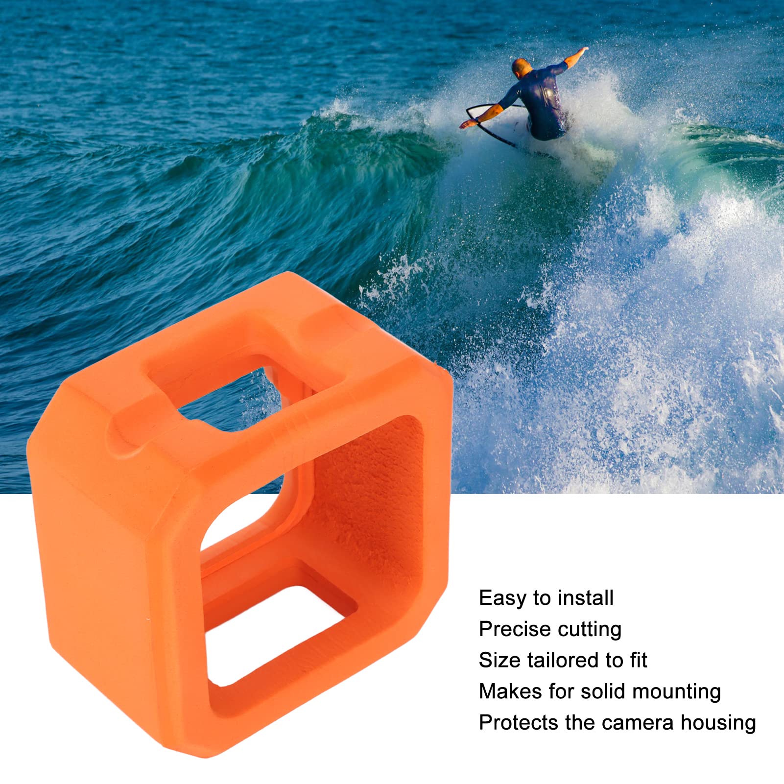 Floaty for Gopro Hero 11 Mini Cameras,Professional Prevents Sink Orange Floating Case for GoPro Floater Accessories with Screw,Use for Water Sports Swimming Diving 5