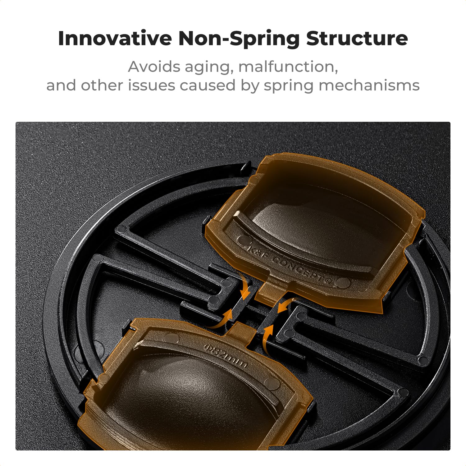 K&F CONCEPT 95mm Lens Cap Cover, 4-in-1 Center Pinch Lens Cover 4