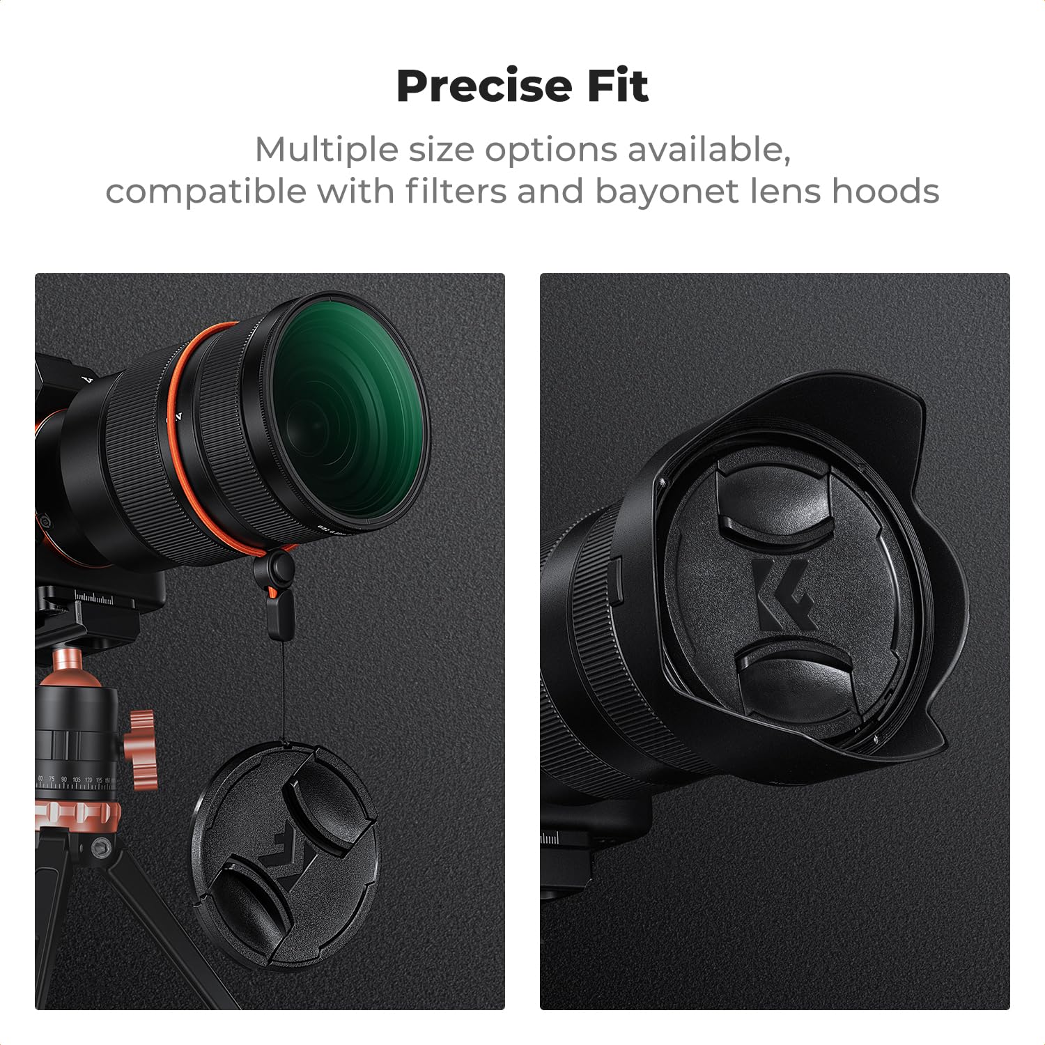 K&F CONCEPT 95mm Lens Cap Cover, 4-in-1 Center Pinch Lens Cover 6