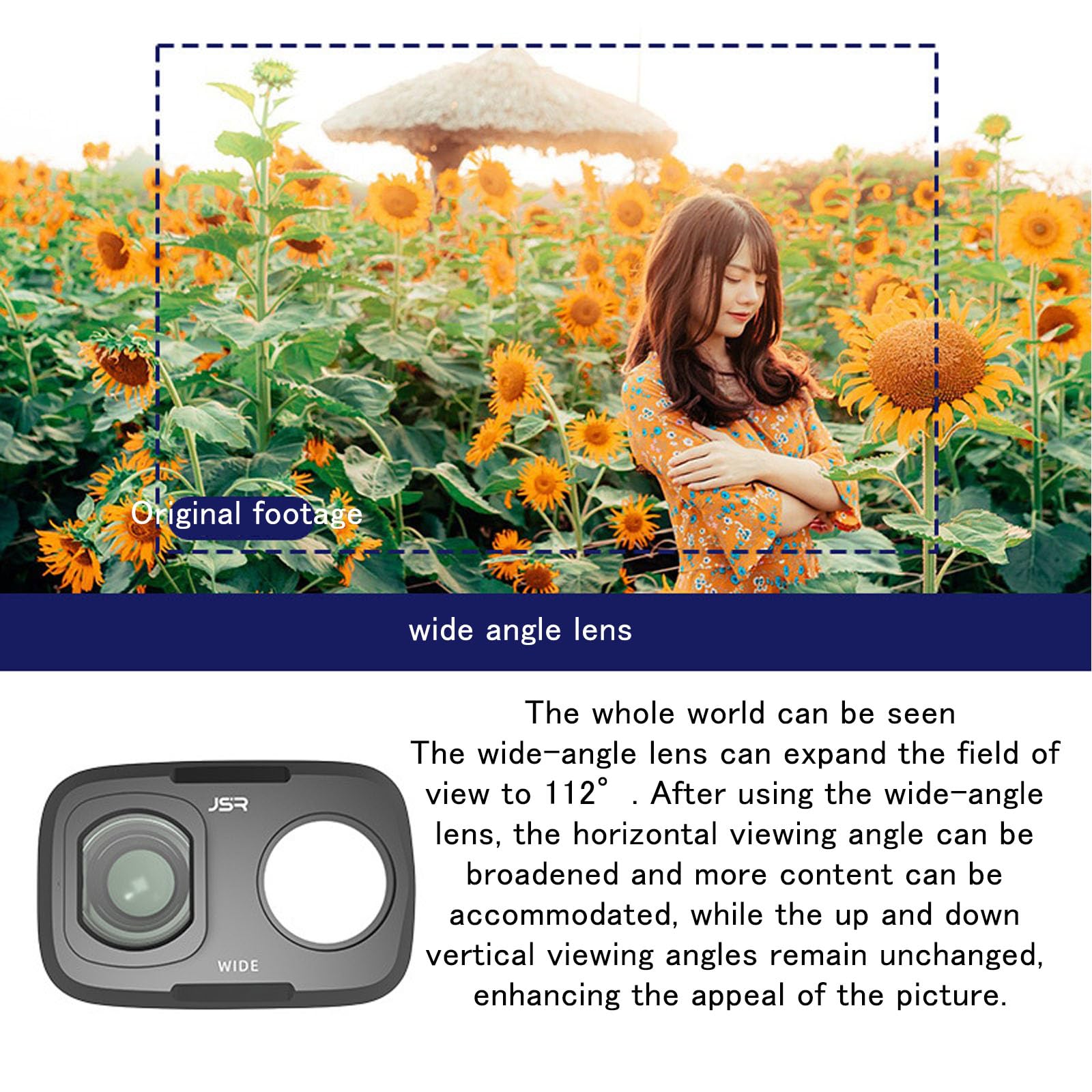 XCSFDCA Wide-Angle Lens for DJI Osmo Pocket 4P,Filter 1/4 Black Soft/ND Filter Accessories Adjustable for DJI Osmo Pocket 4 Pro (Wide Angle) 3