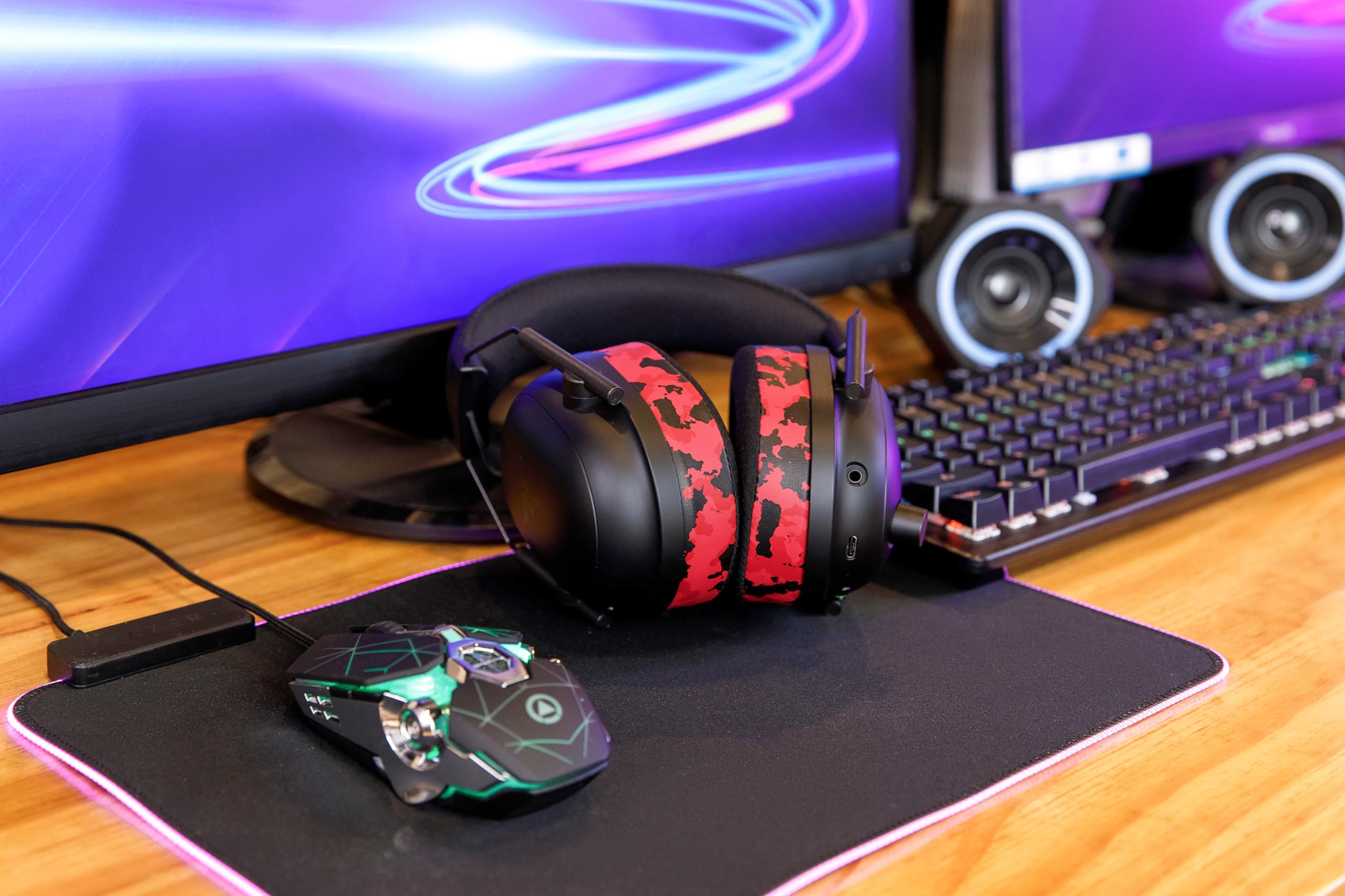 WC Freeze Blackshark V2 Pro 2023 - Cooling Gel Earpads by Wicked Cushions Only (Does not fit Old Blackshark V2 Pro) - Boost Comfort, Thickness, & Sound Isolation for Epic Gaming | Red Camo 4