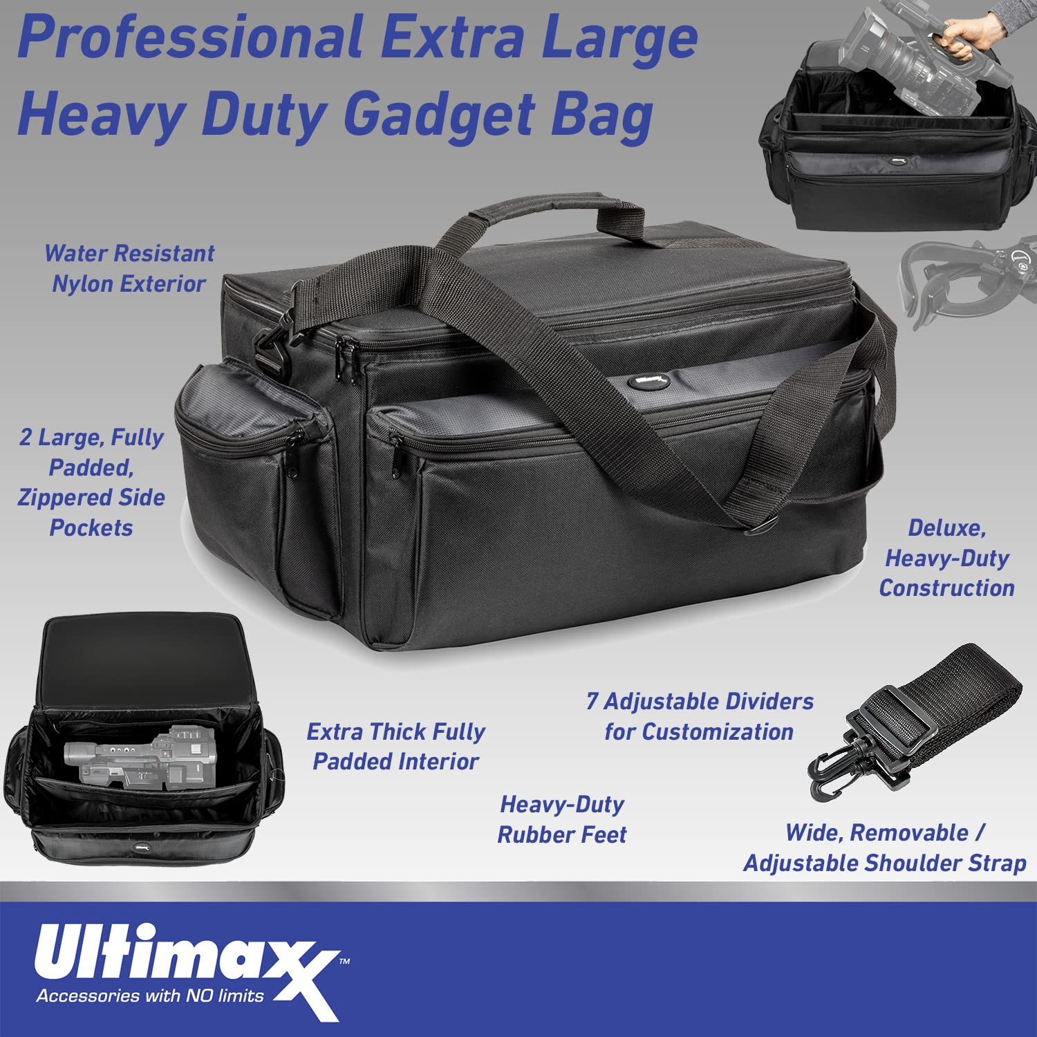 Ultimaxx Advanced Bundle + Panasonic AG-CX350 4K Camcorder + SanDisk 128GB Extreme SDXC Memory Card, Condenser Microphone, Spare Battery, Lightweight Tripod, LED Light Kit & Much More (22pc Bundle) 6