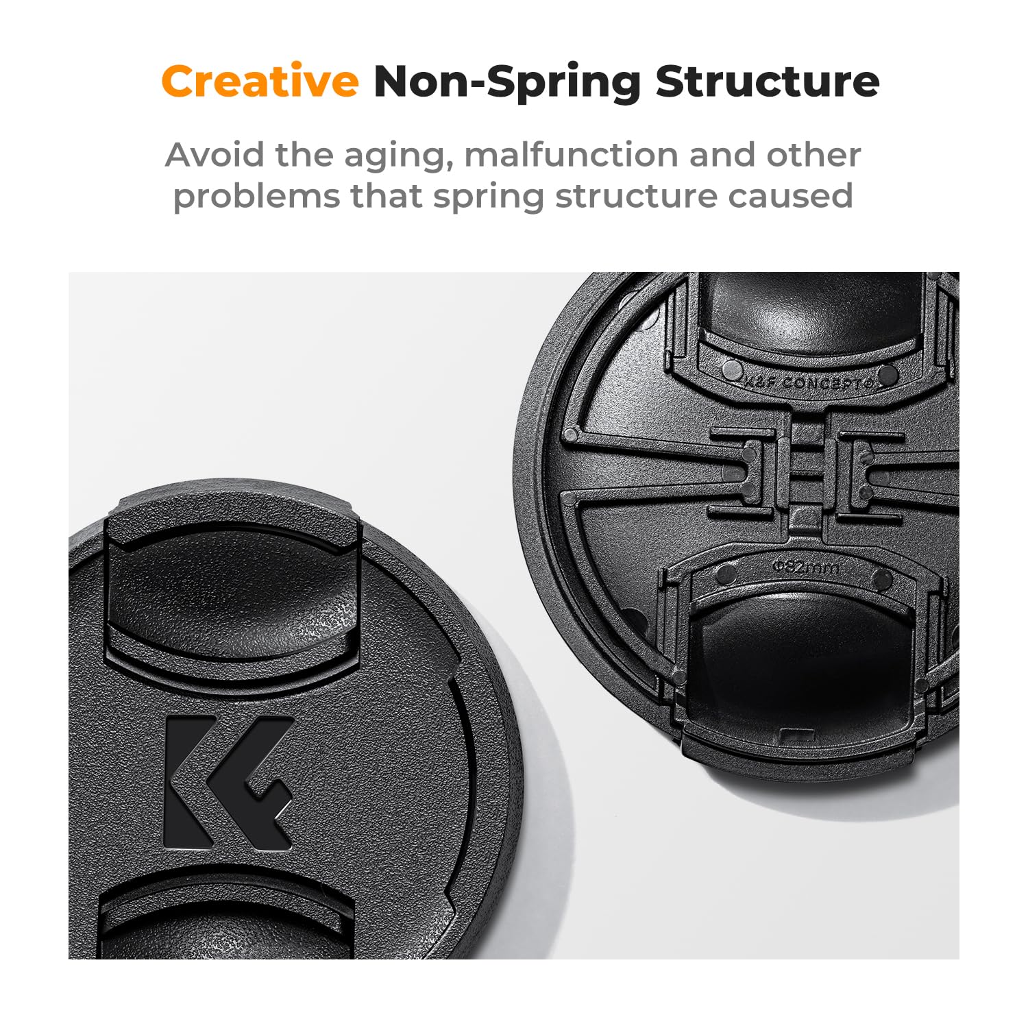 K&F CONCEPT 58mm Lens Cap Cover, 4-in-1 Center Pinch Lens Cover + Anti-Loss Keeper Leash + Microfiber Cleaning Cloth Kits + 3pcs Screen Protector Compatible with Canon 4
