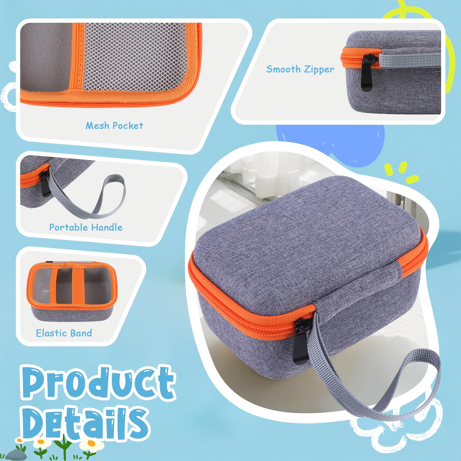 ASIEIT Carrying Case Compatible with Yoto Mini (2024 Edition), Travel Hard Case for Yoto Mini Player - Kids Music & Audiobook Player, Speaker, Radio and Card Bag Hold up to Yoto 36 Cards, Orange 5