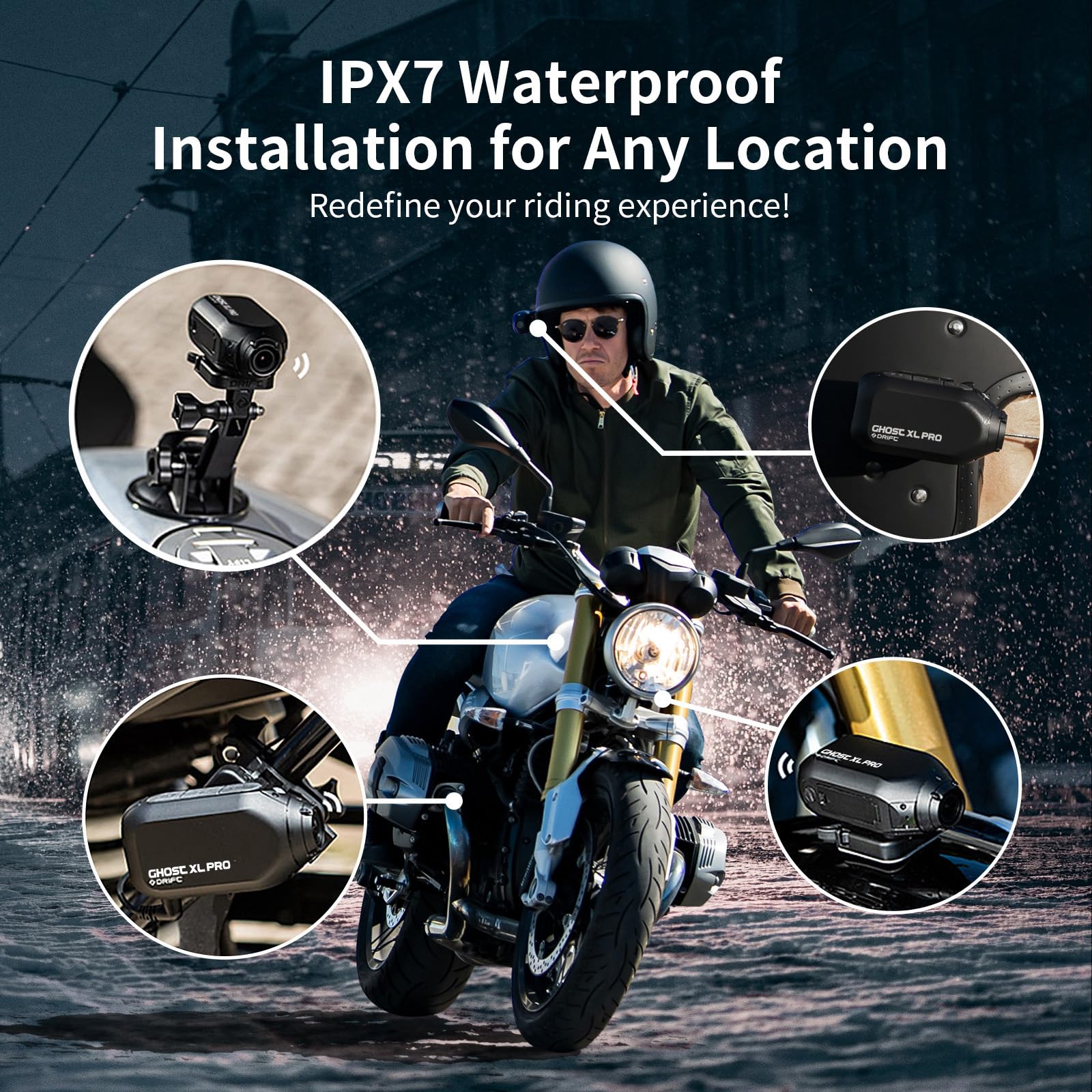 Drift Ghost XL PRO Sport Action Camera 4K Sport WiFi IPX7 Waterproof Wearable Live Stream Vlog Motorcycle Bicycle Helmet Cam 6