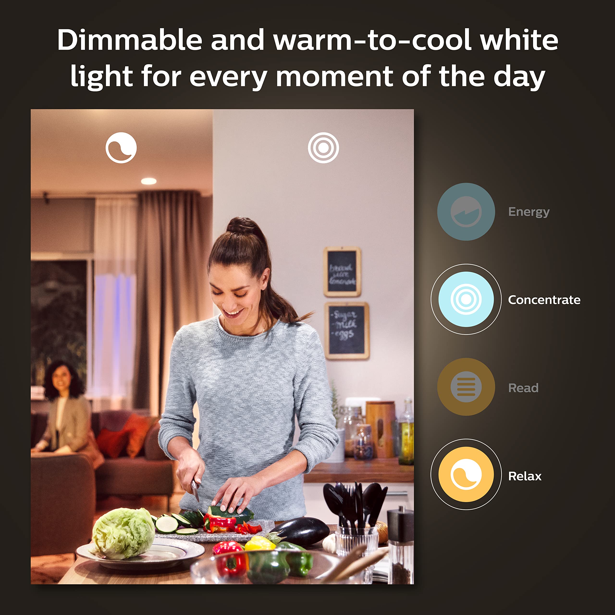 Philips Hue Smart Light Starter Kit - Includes (1) Bridge and (4) 75W A19 E26 LED Smart White Ambiance Bulbs - Control with App - Compatible with Alexa, Google Assistant, and Apple HomeKit 6