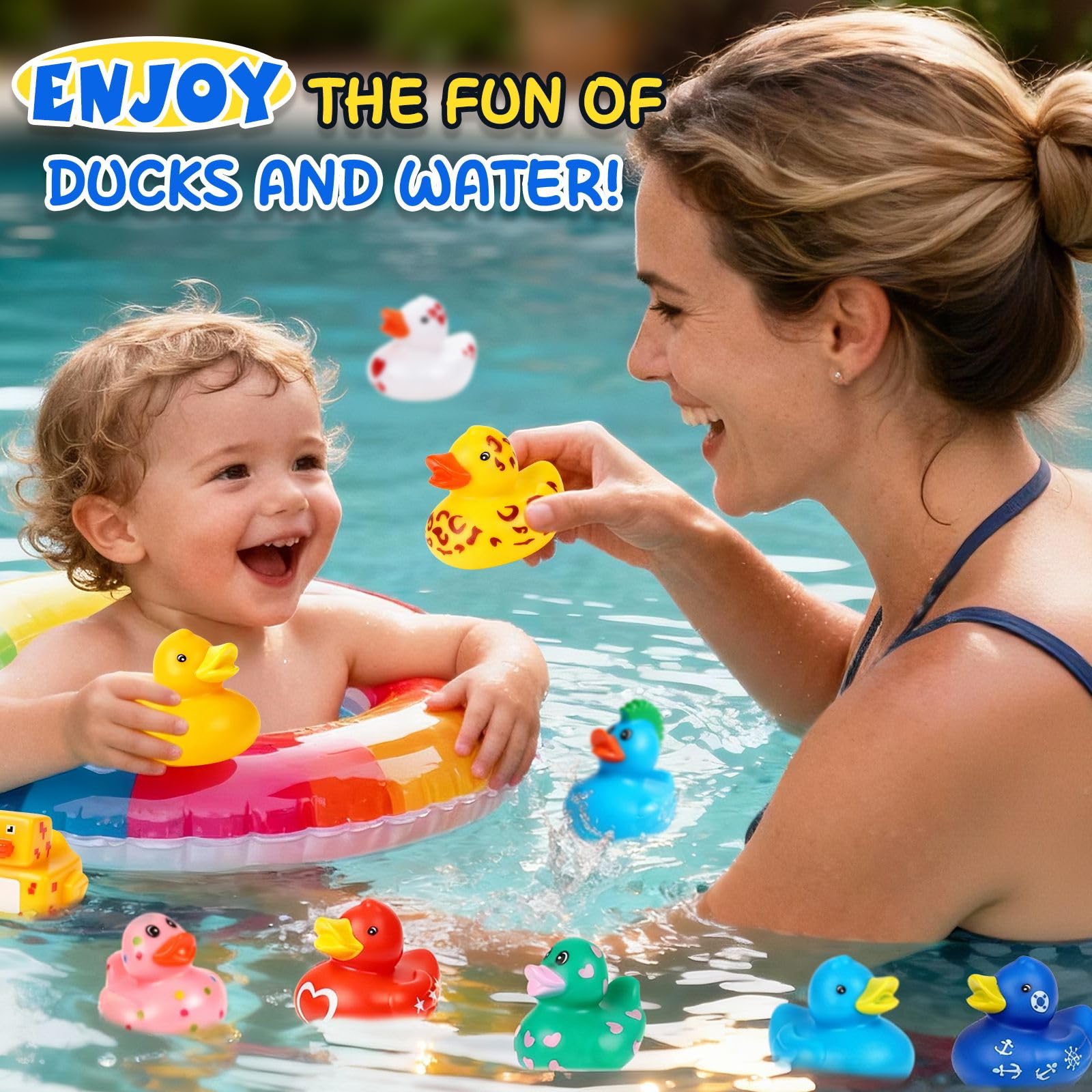 VISRIE 60 Pcs Rubber Ducks in Bulk 6