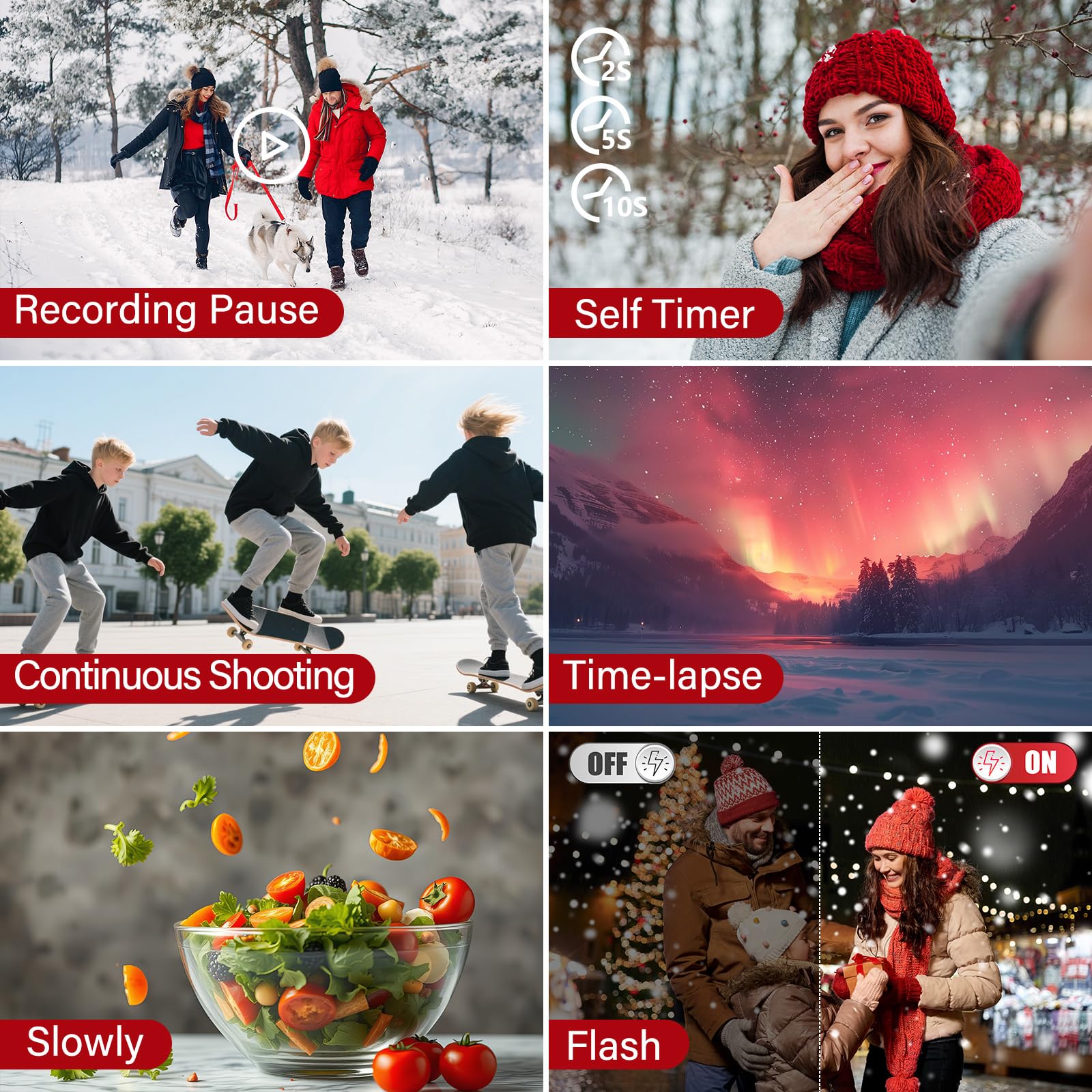 8K Digital Cameras for Photography - 88MP Autofocus Vlogging Camera for YouTube with 3" 180° Flip Screen - UHD Video Camara Gifts for Beginner Photographer with 18X Zoom, Lens Hood, 64GB Card 6
