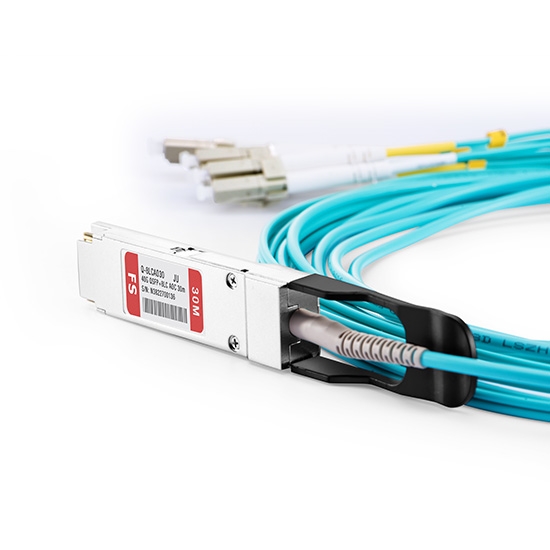 30m (98ft) Juniper Networks EX-QSFP-8LC-AOC30M Compatible  40G QSFP+ to 4 Duplex LC Breakout Active Optical Cable 3