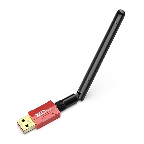 Long Range USB Bluetooth 5.3 Adapter for PC Real Plug & Play Class 1 Bluetooth Dongle EDR 328FT/100M Wireless Transfer Transmitter Receiver for Bluetooth Support Win11/10/8.1 (red-16)