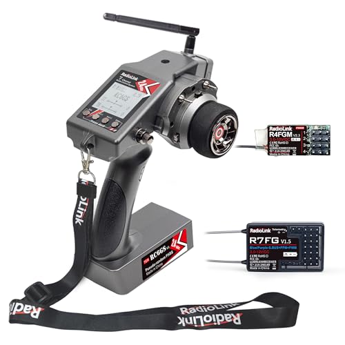 Radiolink RC6GS V3 2.4Ghz 7 Channels RC Transmitter and Receiver R7FG&R4FGM Gyro RX Volt Telemetry Long Range, Surface Radio Controller for RC Car Boat Crawler Truck Buggy Mini Car