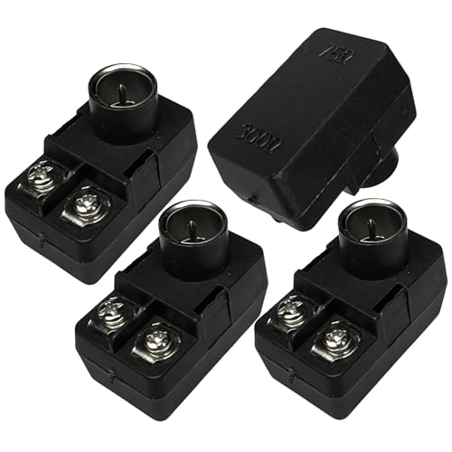 CESS F-Type Balun 300-75 ohm TV Connector Antenna Matching Transformer, F 300/75 ohm Plug, 4 Pack