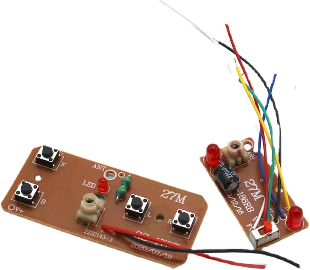 WsjiaboFux 27mhz Four-Way Remote Control Board Two-Way RC Transmitter and Receiver Car Robot Model Accessories for DIY Projects(Control 2 Motors),Remote and App Controlled Vehicles,Hobby RC Cars