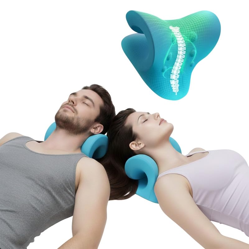 Fitinon Advance Neck Support Stretcher for Pain | Neck Pain Relief Product | Cervical Traction Device | Neck and Shoulder Relaxer | Massage Relaxer Accupressure Chiropratice (Blue,Unisex)