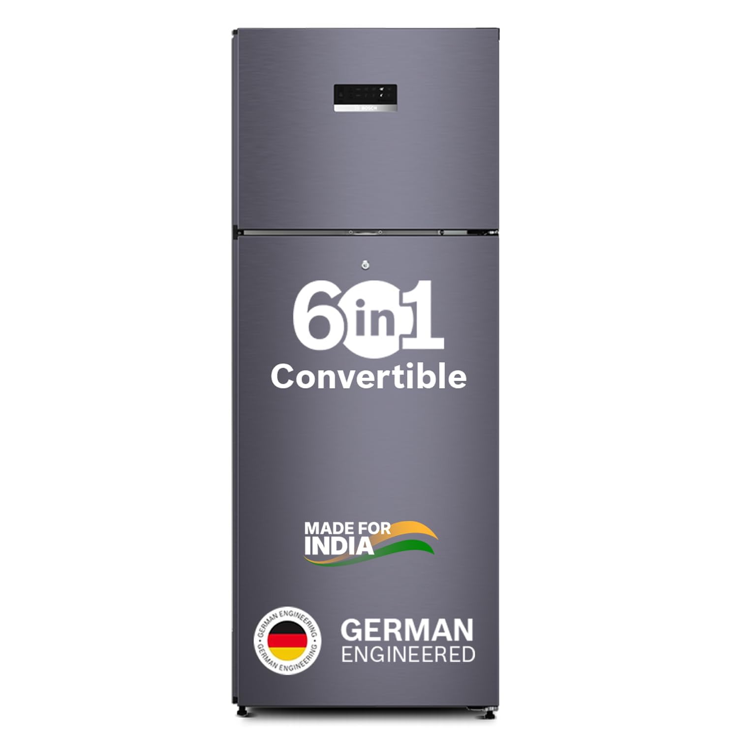 Bosch 243L, 2 Star, Frost Free Double Door Refrigerator | 6-in-1 Convertible Modes | 80min Convert | Touch Panel | Extend Cool up to 18 hrs | SuperFreeze (CTC27U12VI, Dark Lake, 2026)