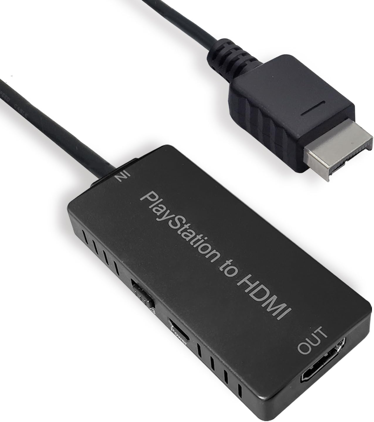 HD Link HDMI Cable for PlayStation 2 & for PlayStation 1 Console, for PS1/PS2 to HDMI Adapter Improved Video Quality, HD Converter with 4:3/16:9 Switch, HDCABLEPS2 No Radio Frequency Radio