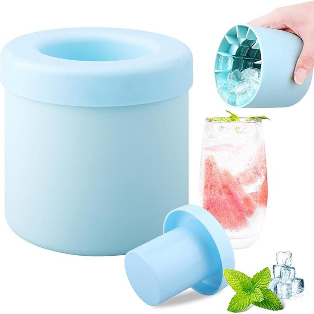 AVRIN 1 Pcs Ice Cylinder Tray | Flexible Silicone Small Ice Cube Molds with Easy Squeeze Release | 60 Mini Ice Cubes for Whiskey, Cocktails, Cold Drinks, Freezer Safe Ice Tray Set (Pack of 1,Cylinder)