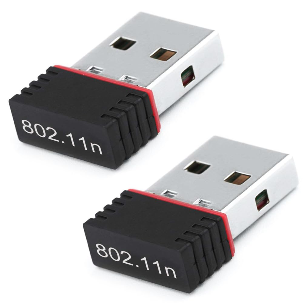 FROYUIO 2-Pack Mini USB Wi-Fi Adapter 150Mbps 802.11n 2.4GHz Wireless Network Card - Plug & Play No Driver Needed for Windows/Mac/Linux - 2dBi High Gain Antenna for Desktop/Laptop/PC