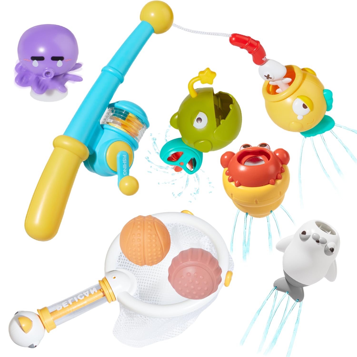 AMCHSURI Magnetic Fishing Toys, 8PCS, Small