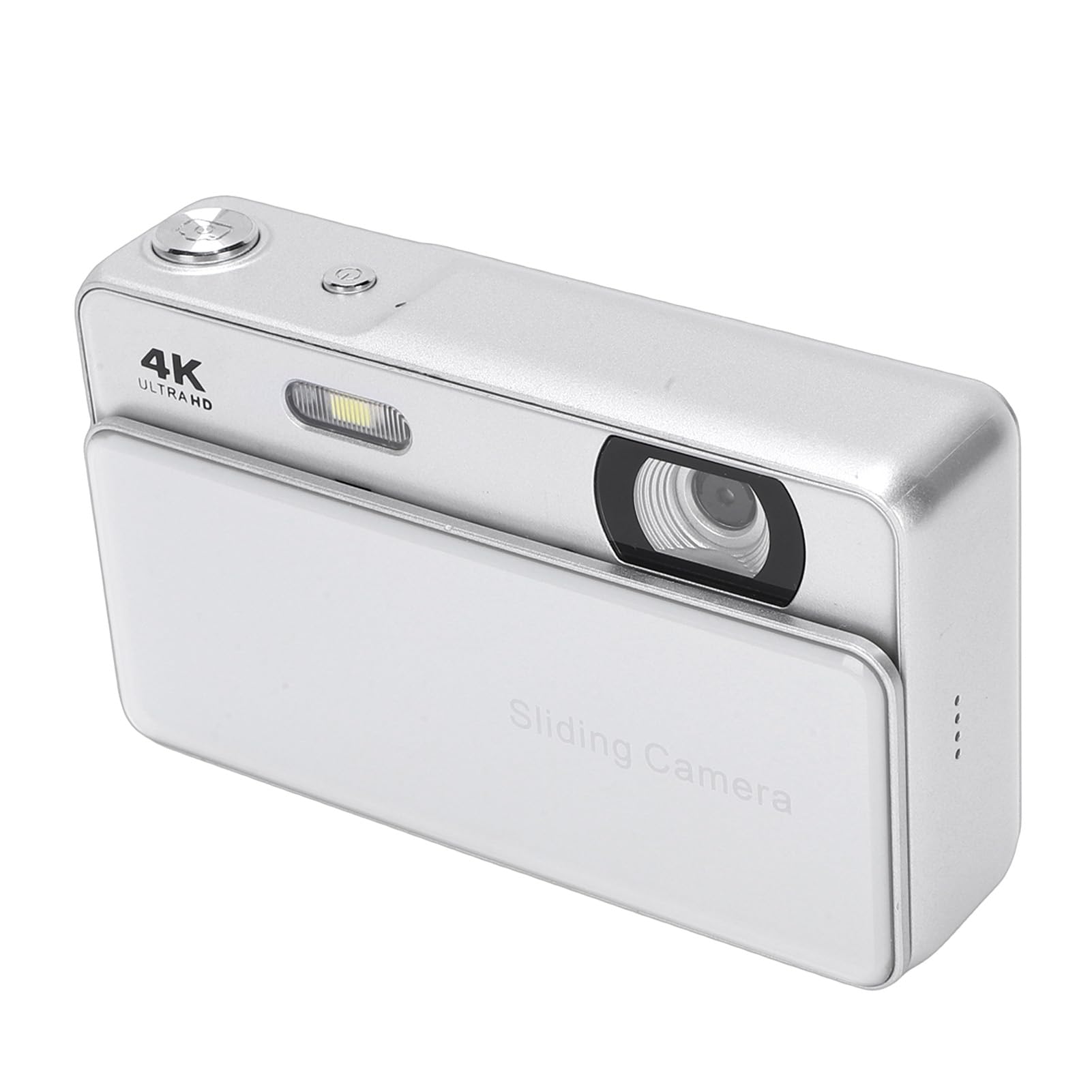 Bewinner 4K Digital Camera - 64MP Retro Sliding Camera with 2.8 Inch Screen, Compact Pockets Cameras for Vlogging and Travel Record (Silver)