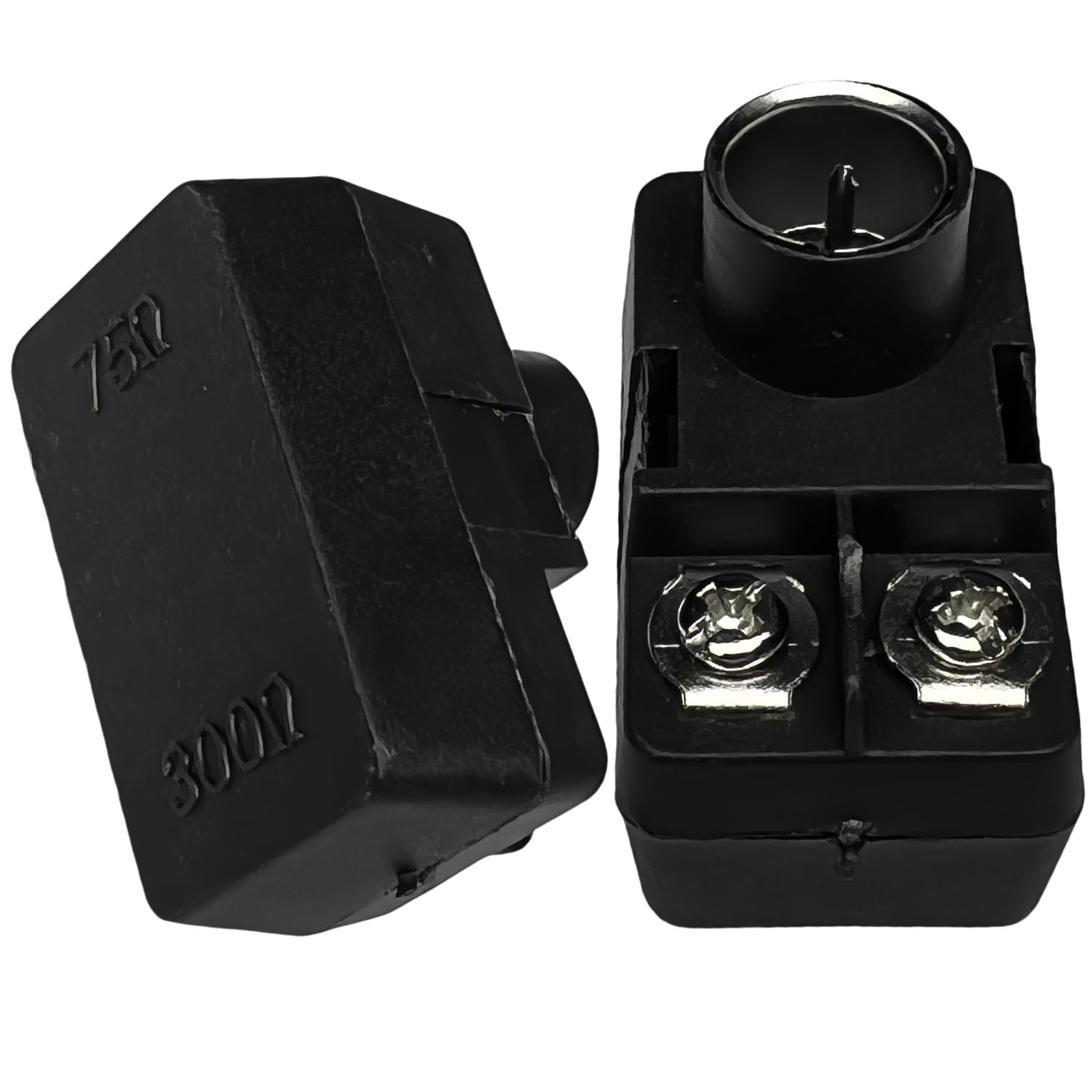 CESS F-Type Balun 300-75 ohm TV Connector Antenna Matching Transformer - F 300/75 ohm Plug (2 Pack)