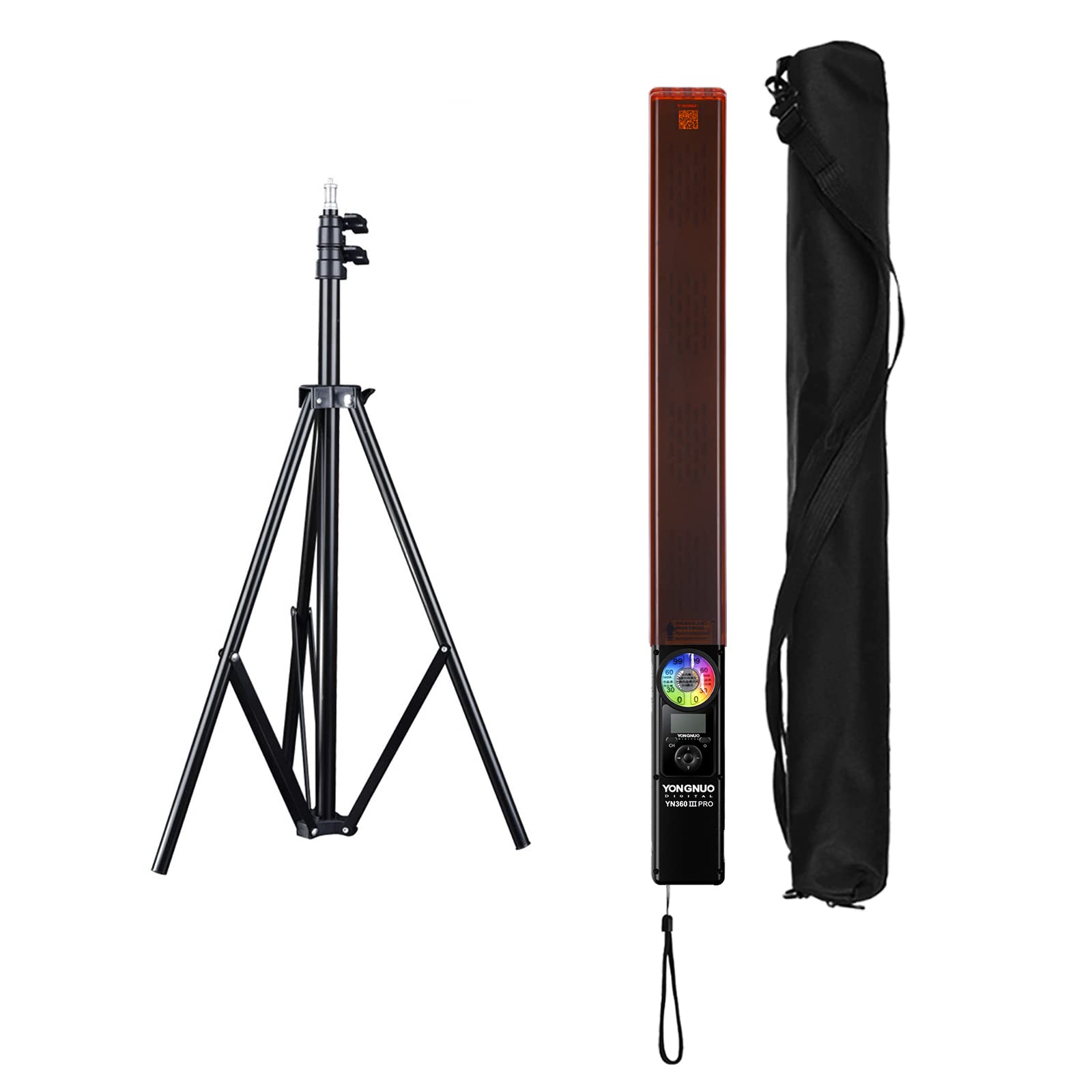 YONGNUO YN360III PRO LED Light Stick with 110" Light Stand, Ice Light with 2.4G Touch Remote Control, RGB Full Color CRI 95+, 3200K-5600K Bi-Color Temperature