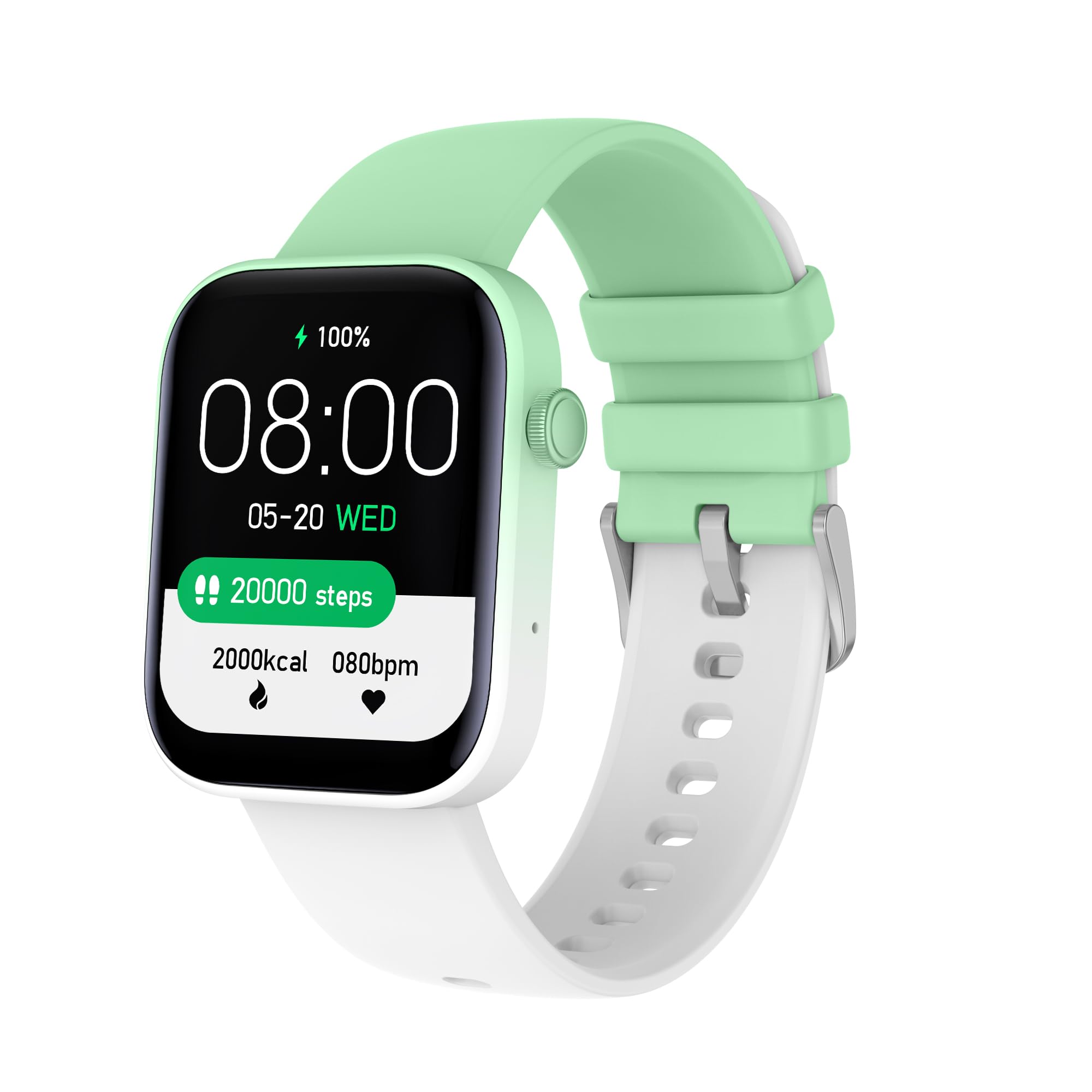 French Connection POP FIT Full Touch Smartwatch with Silicon Band, 1.8'' Large Display, Bluetooth Calling, 120+ Sport Modes, Heart Rate Monitor, Sleep Monitor, Multiple Watch Faces - FCSW02-D