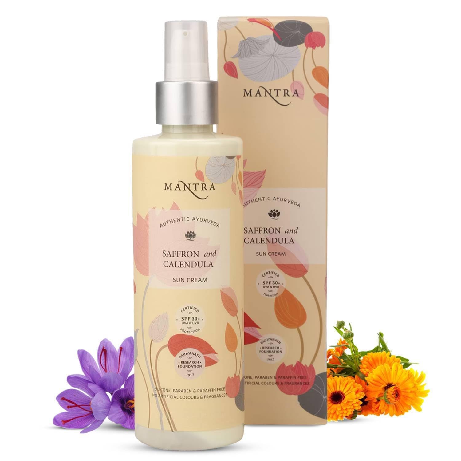 Mantra Herbal Pollution Protect SPF 30+ UVA & UVB Sunscreen Gel 100 ml with Saffron And Calendula Sun Cream | Blue Light Protection & Oil free | Moisture boost formula | Water resistant | All Skin types