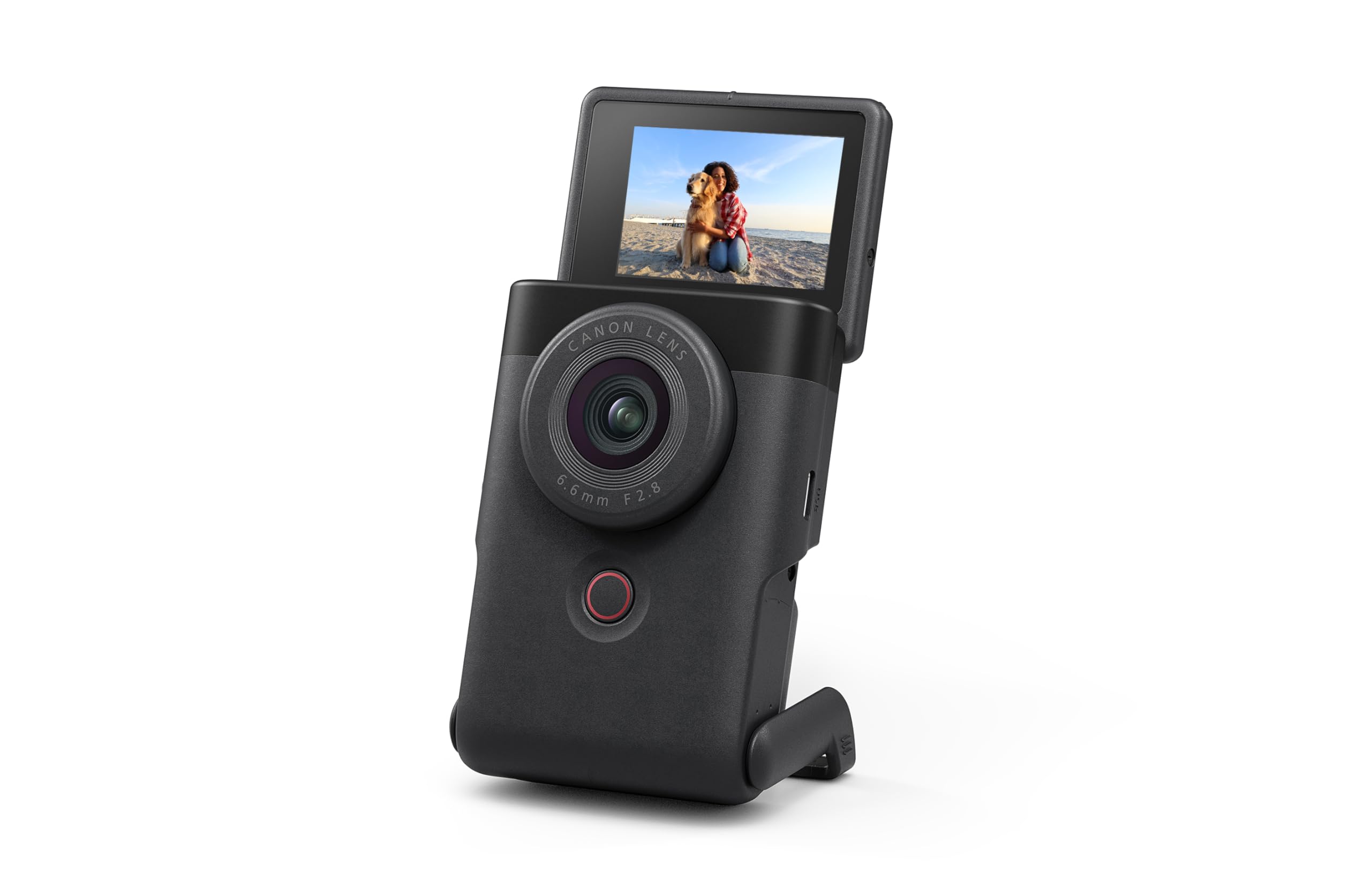 Canon PowerShot V10 Compact Vlogging Camera, 1" CMOS Sensor, 4K Video Streaming, Built‑in Wide‑Angle Zoom Lens, Flip‑LCD & Stereo Mic, Image Stabilization, Creator Studio in Your Pocket, Black