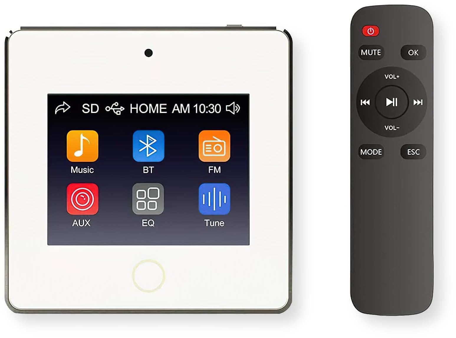 A4 in-Wall Stereo Amplifier, Bluetooth FM/USB/SD/Music Player, 3.5 Inch Touch Screen Control, 4x25 Watt Output, Wired Line Input/Output, Home Office Distributed Audio System