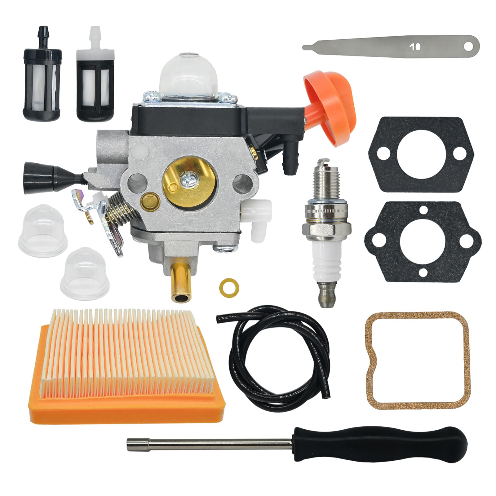 FS 111R Carburetor Replacement for Stihl FS91R KM91R FS91 FS111 FS89 HT102 HT103 KM111 FC91 FC96 FC111 Brushcutter Trimmer Weed Eater Engine 4180-120-0615 Carb with Air Filter Tune Up Kit