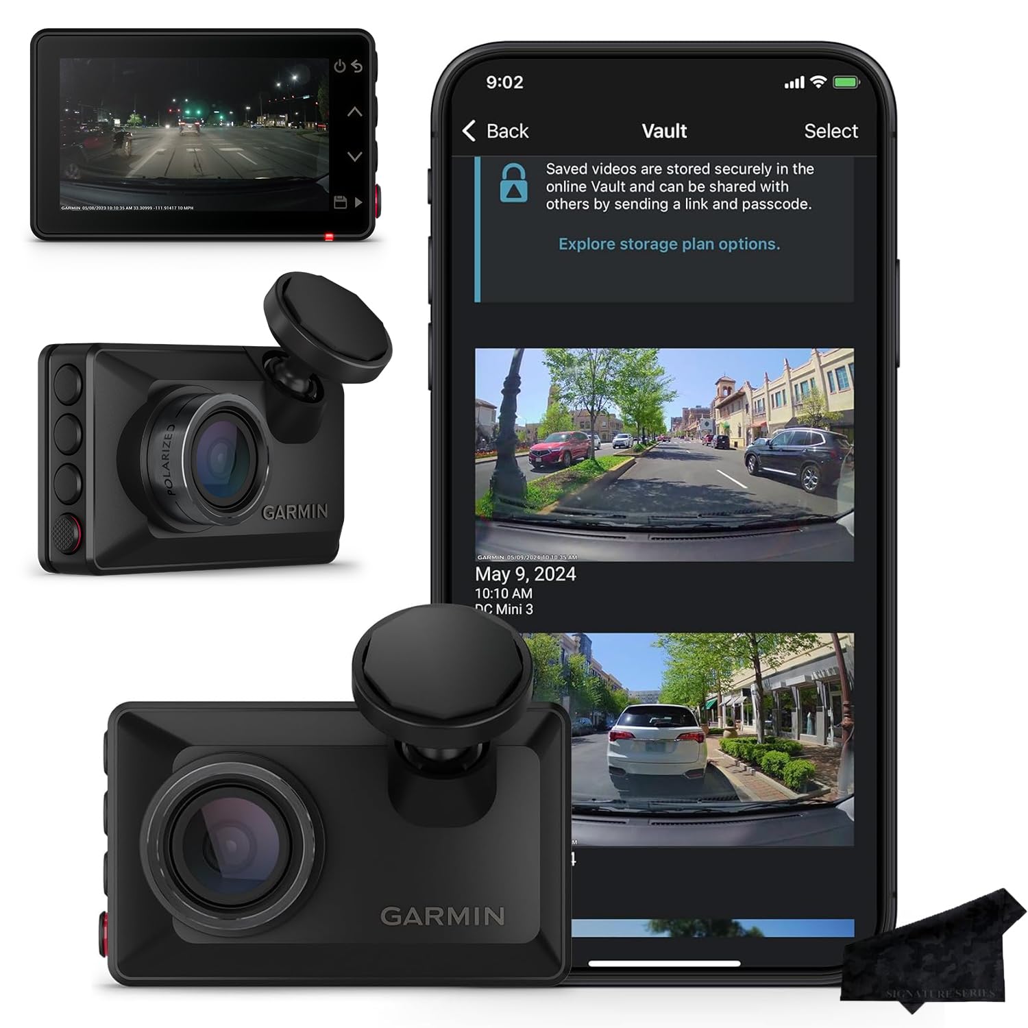 Garmin X210 Compact 1440p HD Dash Cam with 140-degree Field of View and Signature Series Cloth