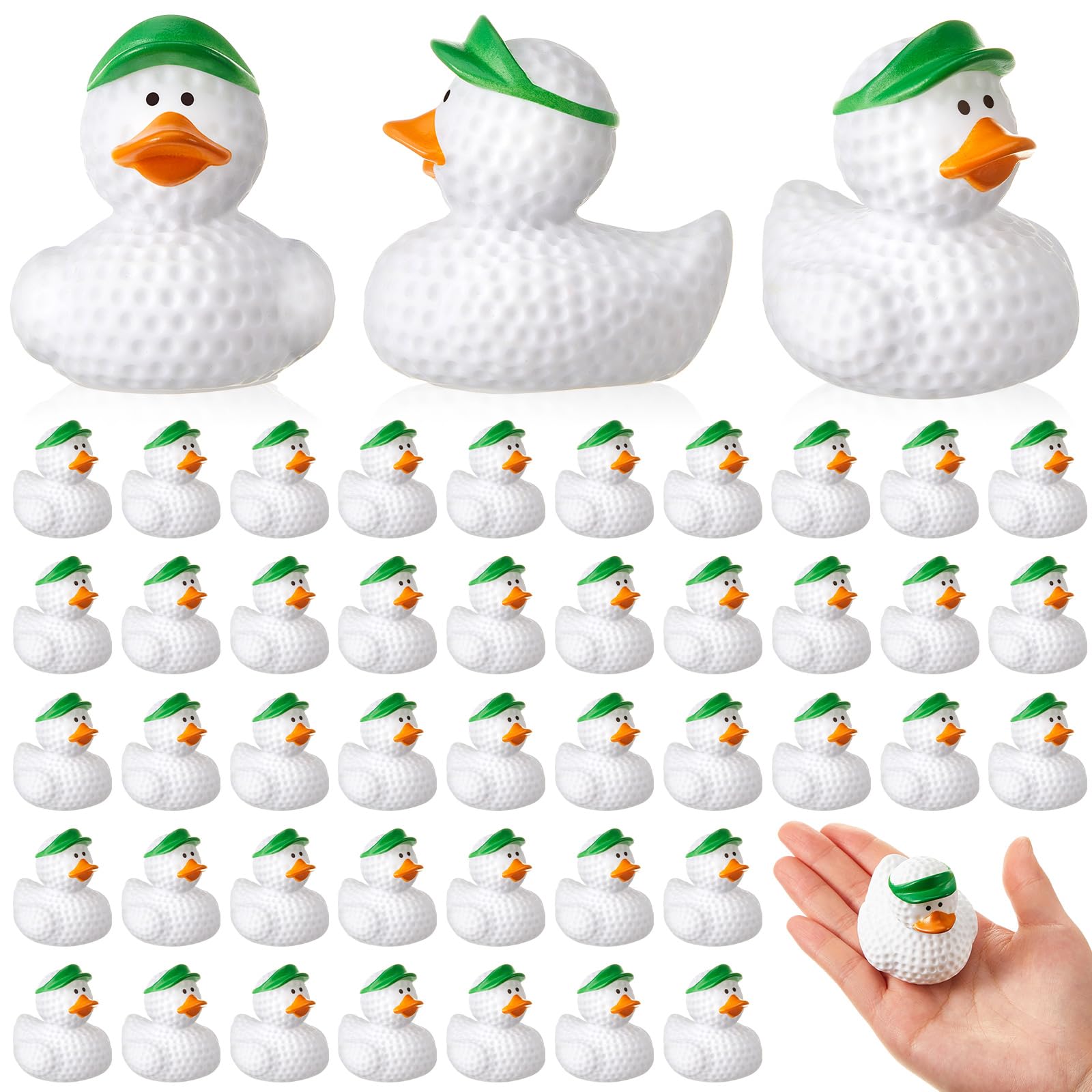 Deekin 50 Pcs Golf Texture Rubber Ducks