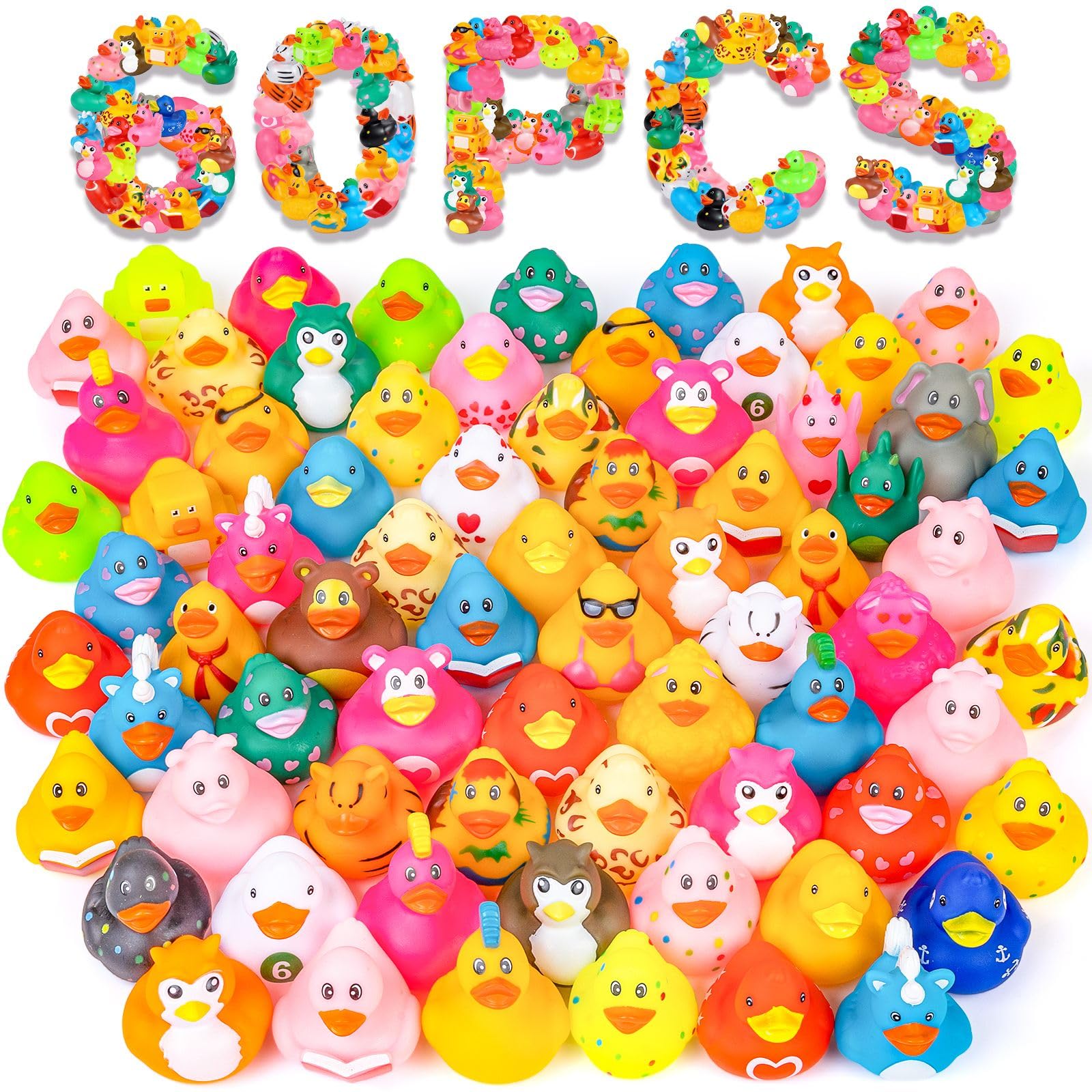VISRIE 60 Pcs Rubber Ducks in Bulk