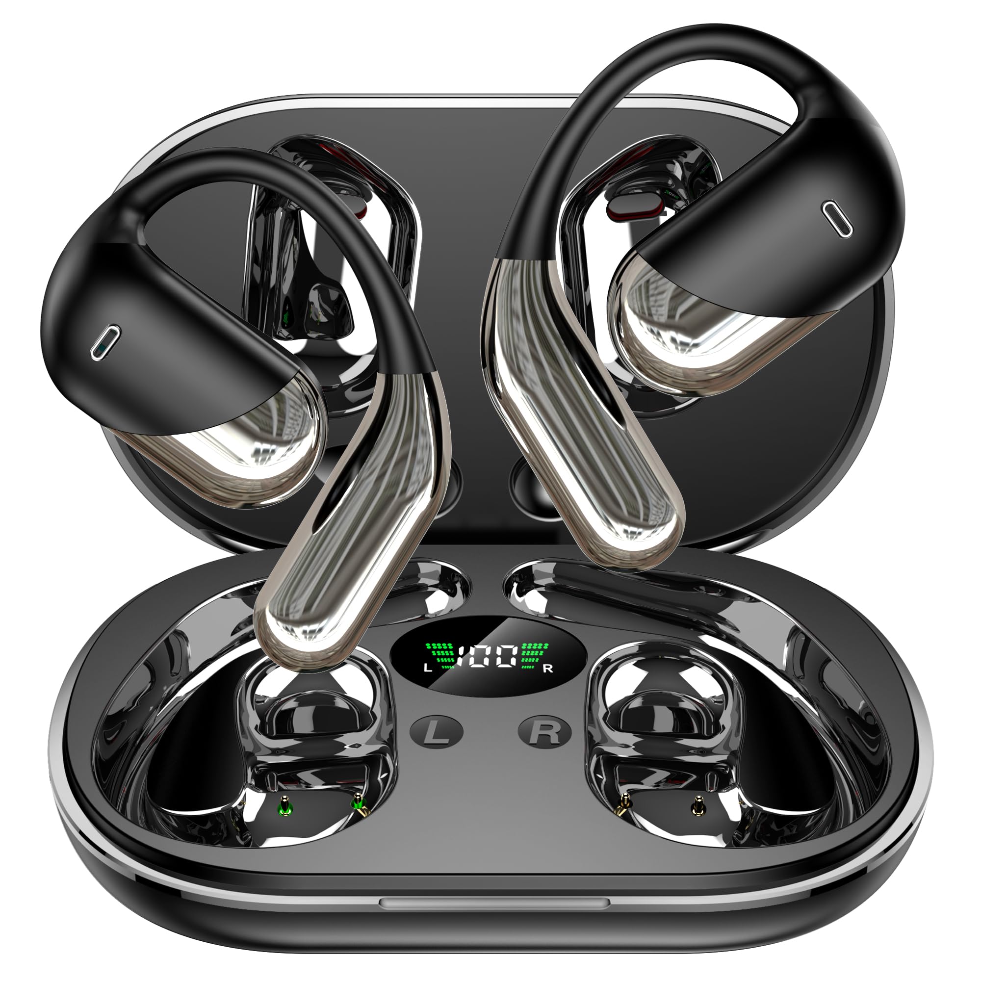 AI Translation Earbuds Real Time, 3-in-1 Translator Earbuds Audifonos Traductores Inglés Español, 144 Languages & Accents, Open Ear Wireless Ear Buds Bluetooth with Charging Case fit iOS & Android