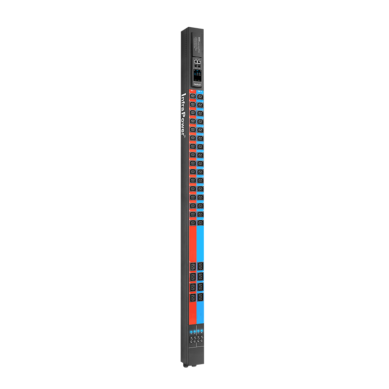 7.36kW Single Phase Dual Feed 32A/230V Monitored PDU, 32 x C13 & 8 x C19 Outlets, EN60309 Input Plug, 10ft Cord, 0U Vertical